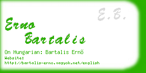 erno bartalis business card